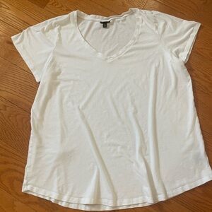 Torrid White VNeck Basic TShirt
